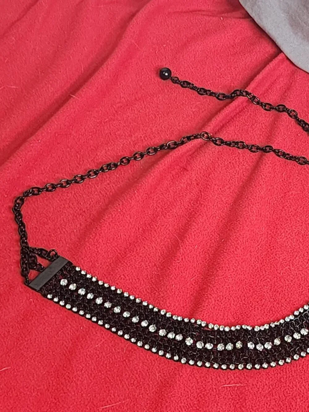 Chico's Vintage Black Metal and Rhinestone Adjustable 50.5